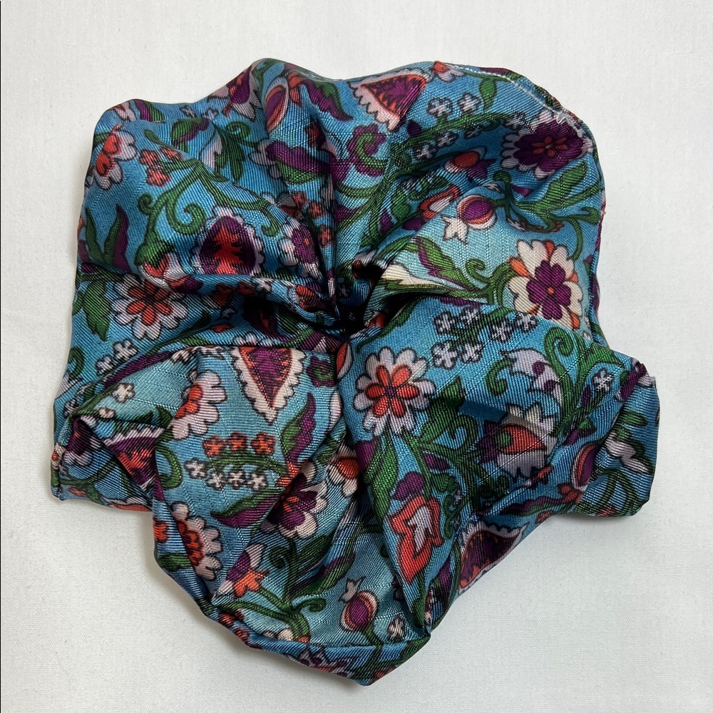 Handmade Blue Floral Hair Scrunchie